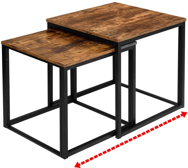 PRAVEN RUSTIC -vanhennetut tammiset loft-sohvapöydät