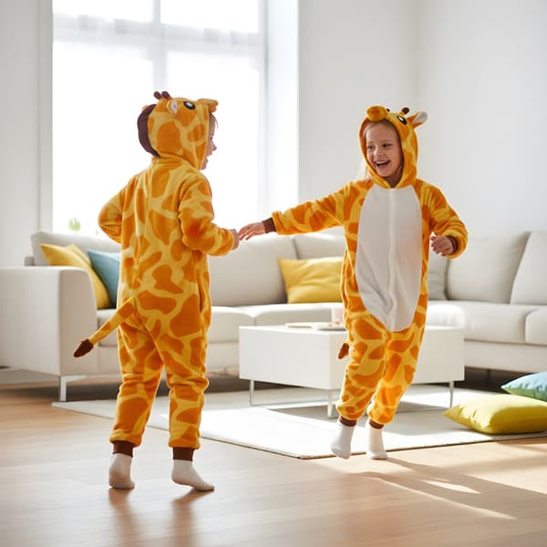 Kigurumi-pyjamas med giraf til børn, 95-105 cm