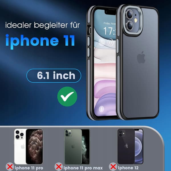 PuyaTeya iPhone 11 Stødsikkert Etui Gennemsigtig Sort/Grå
