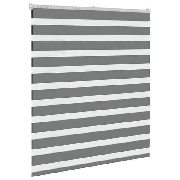 vidaXL Zebrarullgardin, mörkgrå, tygbredd 130,9 cm, polyester