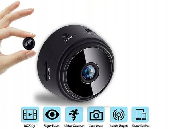 Piilotettu langaton yönäkökamera, Mini, Wi-Fi, Full HD