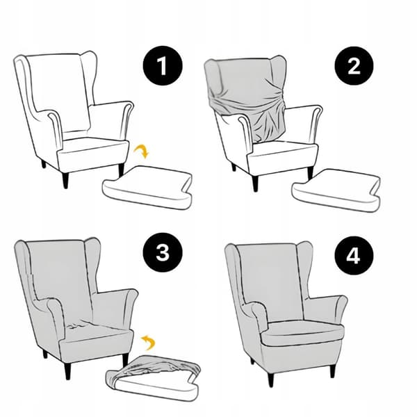 Wingback-tuolin päällinen, joustava sametti, XL, vihreä, yleisistuin
