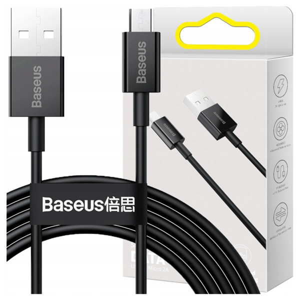 Baseus Superior Series USB til Micro USB-kabel, 2A, 2m (sort)