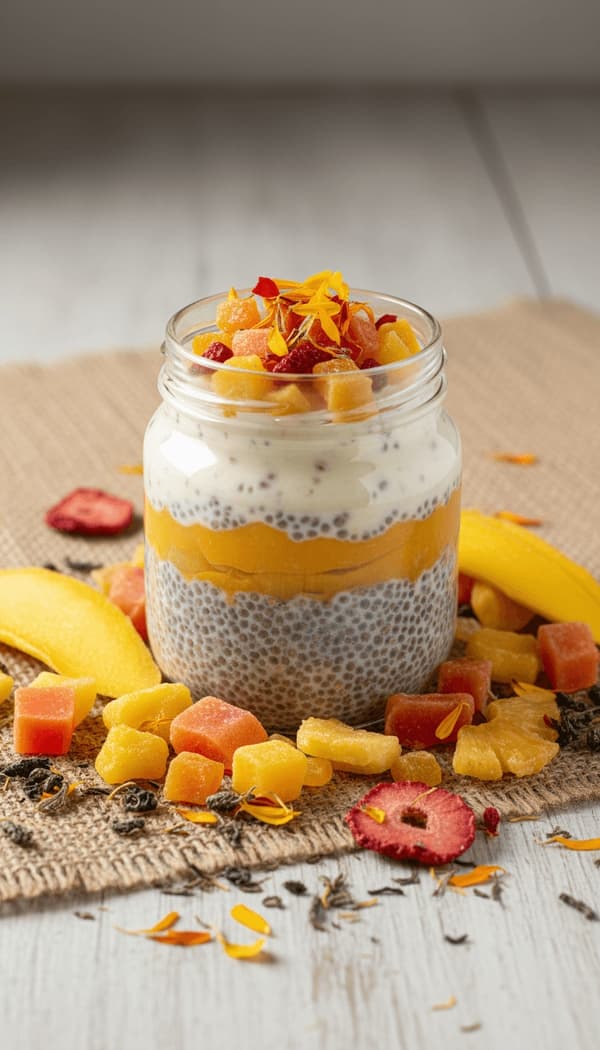 Vihreä tee Auringon hedelmät 50 g lehtinen mango papaya ananas mansikka