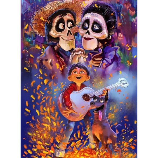 MALING EFTER TAL MED RAMME Disney Coco malerier 40x50 cm