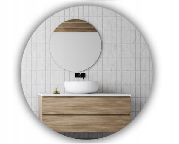 Rund klassisk väggmonterad ramlös spegel diameter 60 cm olika storlekar