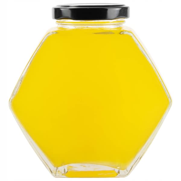 12x hexagon dekorationsburkar 380ml syltkryddor