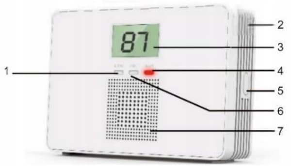 ORNO KULMONOXID SENSOR DISPLAY 9V