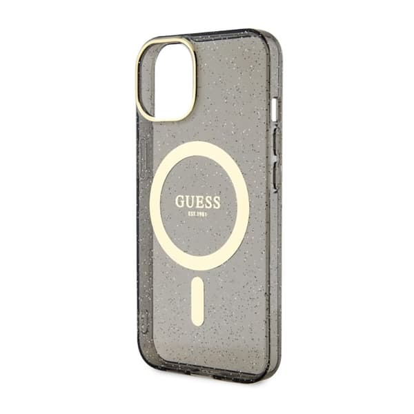 Guess Glitter Gold MagSafe - iPhone 14 cover (sort)