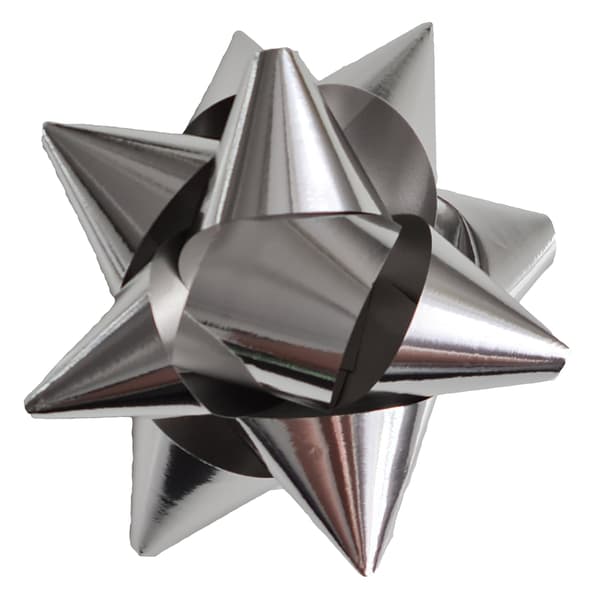 Självhäftande rosetter 11 cm silver 15 st