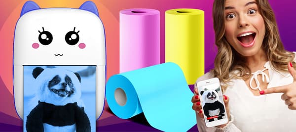 3x FARVEDE TERMOPAPIRRULLER TIL MINIPRINTERE