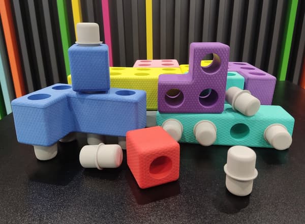 Skum Tetris klodser - 45 stk.