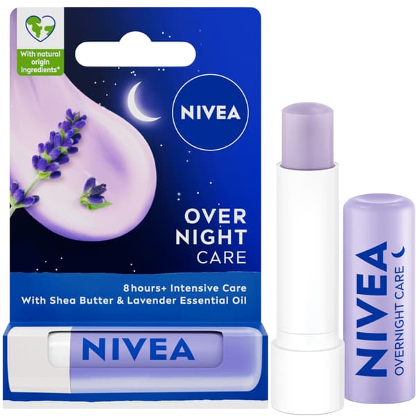 NIVEA Plejebalm til læber Overnight Care 4,8g