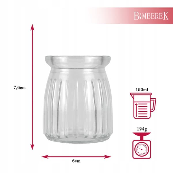 120x EFTERRÄTTSBÄLTAR 150 ml RANDIG GLASBURK FÖR EFTERRÄTTER Mugg