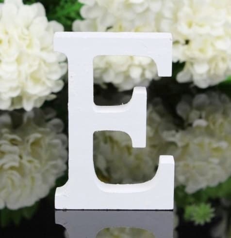 Træbogstav ""E"", 16 cm, 1 stk.