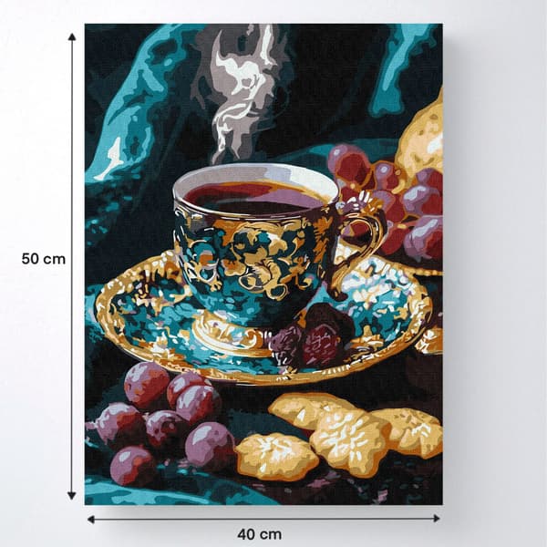 MALING EFTER TAL MED RAMME Billeder til maleri - Tyrkisk kaffe 40x50 cm