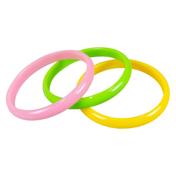 Neon farverige disco armbånd 80'er 3 stk.