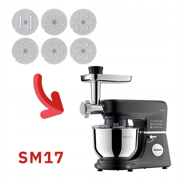 Tilbehørssæt til foodprocessor: rivemaskine + 6 pastatilbehør