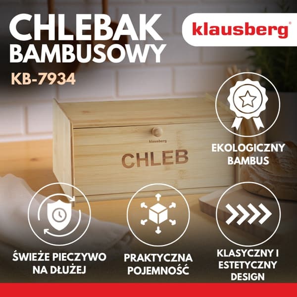KLAUSBERG KB-7934 BAMBU LEIPÄLAATIKKO