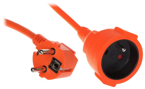 FORLÆNGERLEDNING MED JORDFORBINDELSE PS-3X1.5-50M/ORANGE 50m