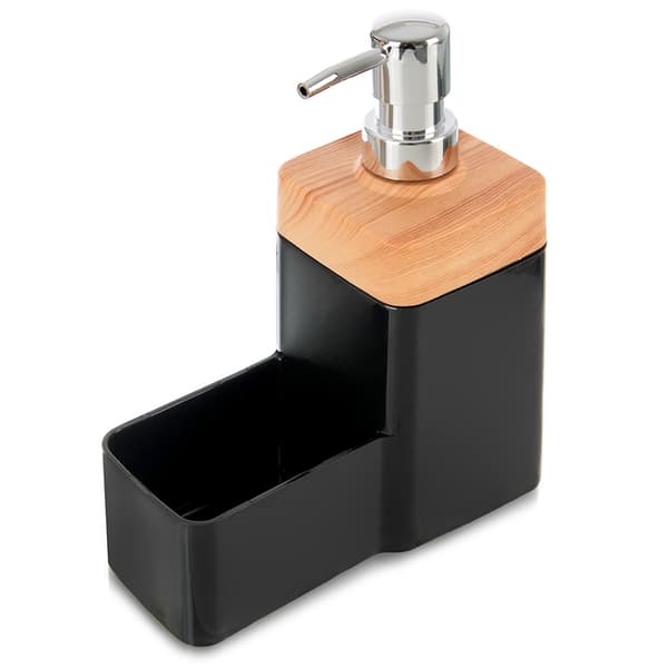 Dispenser til opvaskemiddel med beholder til svamp BLACK 500 ml