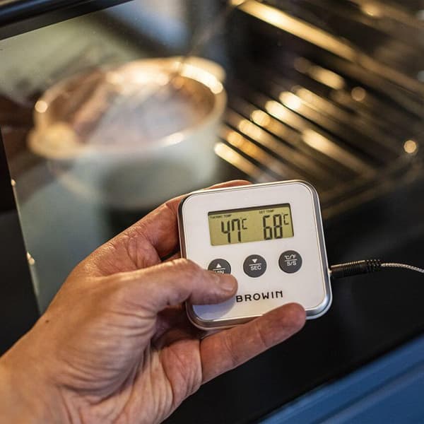 Elektronisk kulinarisk termometer 0 +250°C vit/svart