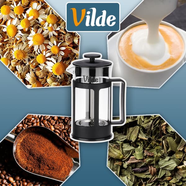 Glas stempelkande 350 ml til kaffe og te