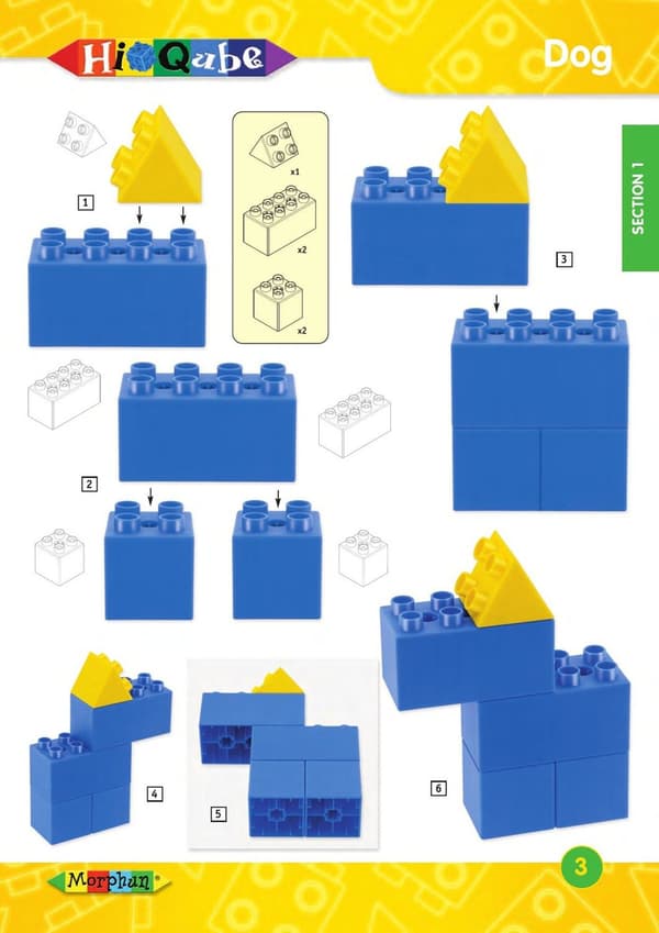 Instruktioner för Morphun Hi-Qube-block 36 sidor.