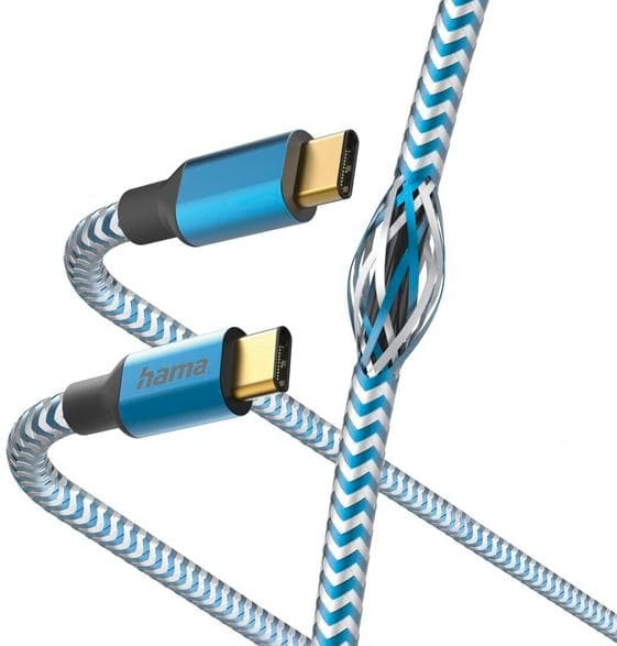 HAMA Laddnings-/Datakabel Reflekterande USB-C - 1,5m Blå