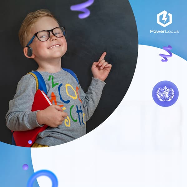 PowerLocus BT-hovedtelefoner til børn, Jumpy limit 85 dB, hypoallergenisk, 30 timer