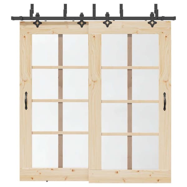vidaXL skydedørsinstallationssystem 213,5 cm stål sort
