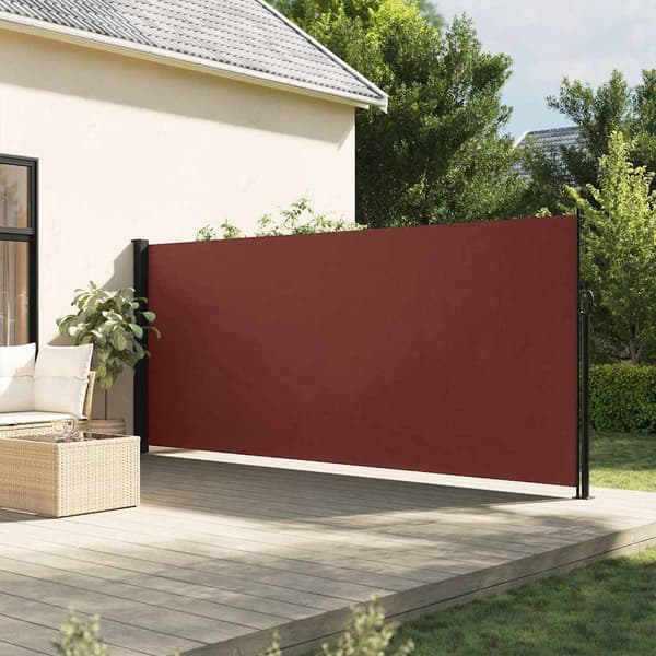 vidaXL Utdragbar sidomarkis brun 160x500 cm