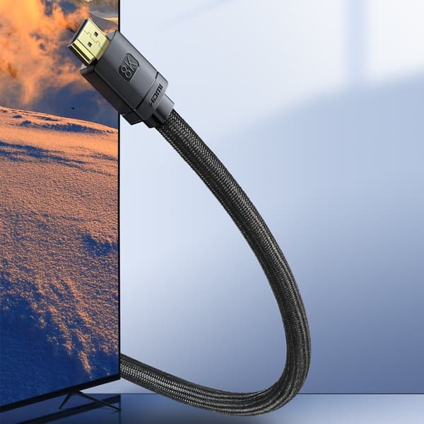 Baseus High Definition Series HDMI 2.1-kabel, 8K 60Hz, 3D, HDR, 48Gbps, 3m (sort)