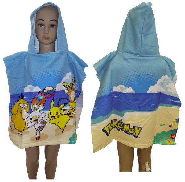 PIKACHU POKEMON Badponcho med huva