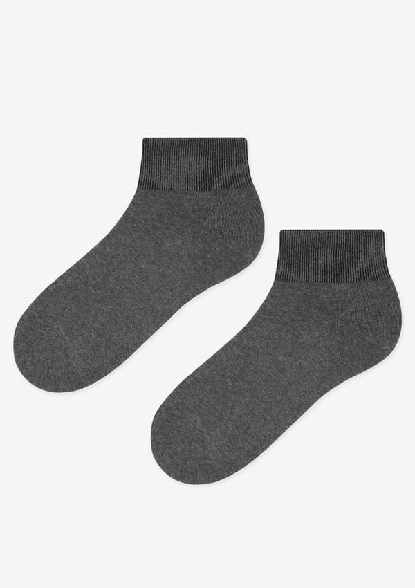 Korte trykløse herrestrømper No stress Short Marilyn 41/45 anthracit