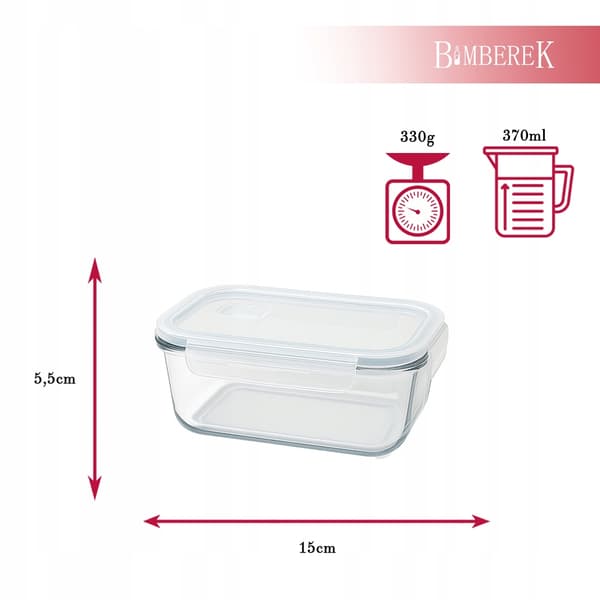 3x GLASMATBEHÅLLARE Set med lufttäta behållare LUNCHBOX