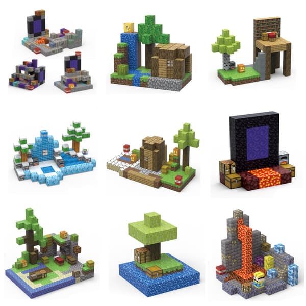 Minecraft Magnetiska Block 200 Bitar - 8 Starka Magneter, Superkvalitet!!