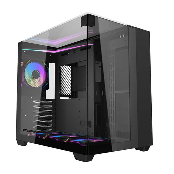 Darkflash TH285 computerkabinet (sort) + 4 blæsere
