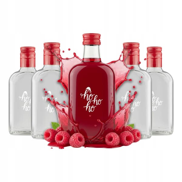 10x Presentflaskor med likör, likör, penna, 200ml, med jultryck