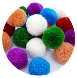 Pomponer PM-0030 mix af farver 18 stk.