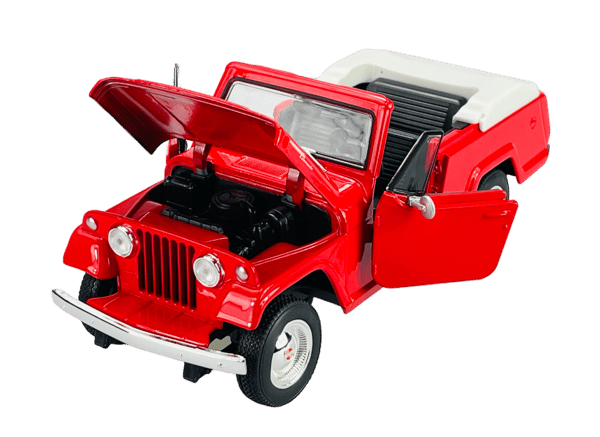 WELLY 1967 JEEPSTER COMMANDO ROADSTER PUNAINEN 1:24 24117