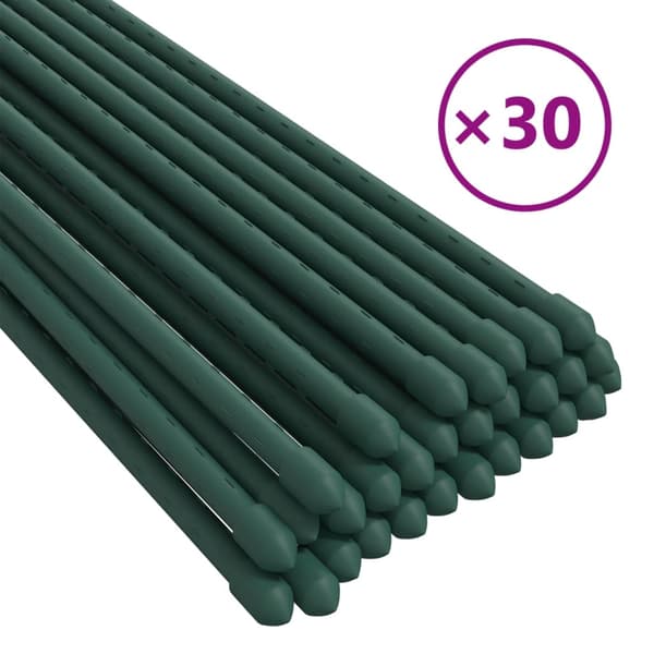 vidaXL Växtstöd, 30 st, Grön, 180 cm, Stål