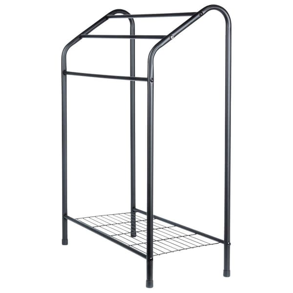 stående metal håndklædeholder sort