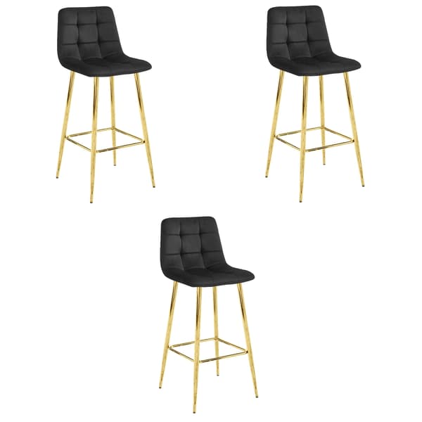 ARCETO pall - svart sammet / GYLLENE ben x 3