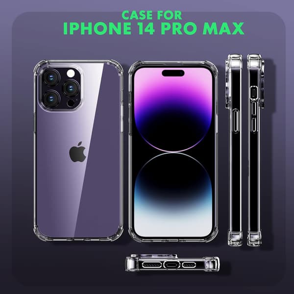 ETUI TIL APPLE IPHONE 14 PRO MAX SILIKONE CLEAR BASIC A2894 A2651
