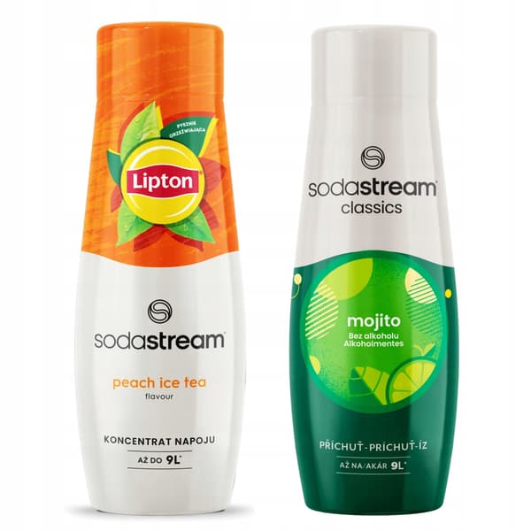 2x Lipton Ice Tea Peach Sodastream Sirup + Mojito til den mættende