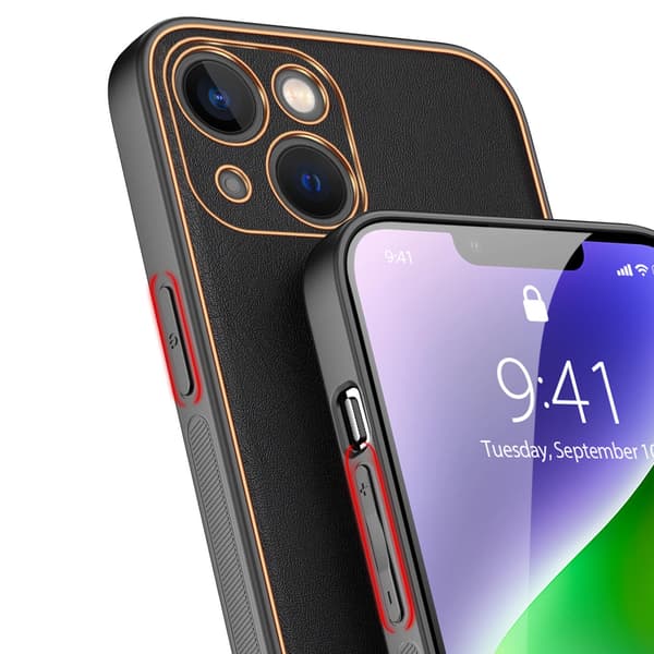 Dux Ducis Yolo iPhone 14 Plus cover elegant kunstlædercover sort