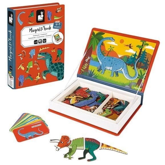 Magnetiskt pussel Dinosaurier Magnetibook, Janod