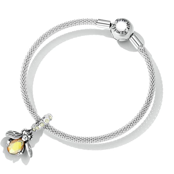 Kristallbi silverhänge berlock silver 925 pärlor