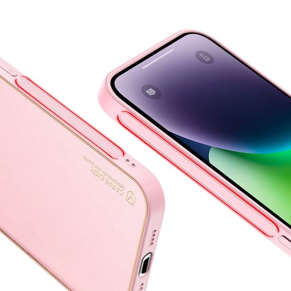Dux Ducis Yolo iPhone 14 Plus cover elegant pink kunstlæder
